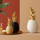 Modern nordic gold & white golden pineapple figurine living room decor by Decorbites