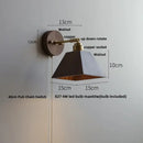 GobekUsa LED Wall Sconce Walnut Wood Rotate Stair Light Fixture Modern Nordic Design