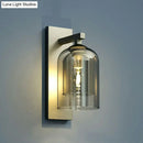 GobekUsa Nordic Grey Finish Glass Dome Wall Lamp: Elegant Smokey Blown Glass Sconce Lighting for Corridor