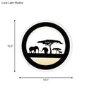 GobekUsa Modern Nordic LED Wall Light Sconce - Round/Elephant/Giraffe Design, Ultrathin and Wall Mounted - Acrylic Shade - Warm/White Light