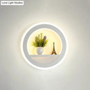 GobekUsa Modern Nordic LED Wall Light Sconce - Round/Elephant/Giraffe Design, Ultrathin and Wall Mounted - Acrylic Shade - Warm/White Light