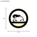 GobekUsa Modern Nordic LED Wall Light Sconce - Round/Elephant/Giraffe Design, Ultrathin and Wall Mounted - Acrylic Shade - Warm/White Light