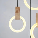 GobekUsa LED Wood Stair Chandelier: Modern Nordic Living Room Ceiling Pendant Lights