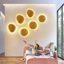 GobekUsa Eclipse Wooden Wall Lamp: Modern Nordic Round LED Design for Bedroom and Aisle
