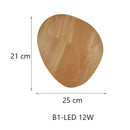 GobekUsa Eclipse Wooden Wall Lamp: Modern Nordic Round LED Design for Bedroom and Aisle