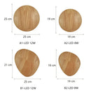 GobekUsa Eclipse Wooden Wall Lamp: Modern Nordic Round LED Design for Bedroom and Aisle
