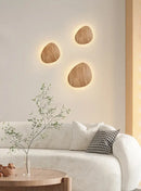 GobekUsa Eclipse Wooden Wall Lamp: Modern Nordic Round LED Design for Bedroom and Aisle
