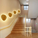 GobekUsa Eclipse Wooden Wall Lamp: Modern Nordic Round LED Design for Bedroom and Aisle