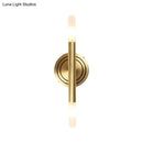 GobekUsa Modern Nordic Style Metal Wall-Mount Sconce Lamp - Slim Tube Design with Brass Finish - 2 Heads - Perfect for Bedside Lighting