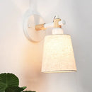 GobekUsa Modern Nordic Wall Lamp with Horn Shade and Wood Joint in Black/White - 1-Light Sconce