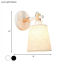 GobekUsa Modern Nordic Wall Lamp with Horn Shade and Wood Joint in Black/White - 1-Light Sconce