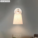 GobekUsa Modern Nordic Wall Lamp with Horn Shade and Wood Joint in Black/White - 1-Light Sconce