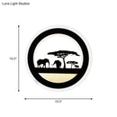 GobekUsa Modern Nordic LED Wall Light Sconce - Round/Elephant/Giraffe Design, Ultrathin and Wall Mounted - Acrylic Shade - Warm/White Light