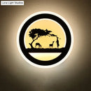 GobekUsa Modern Nordic LED Wall Light Sconce - Round/Elephant/Giraffe Design, Ultrathin and Wall Mounted - Acrylic Shade - Warm/White Light