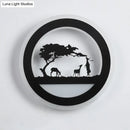 GobekUsa Modern Nordic LED Wall Light Sconce - Round/Elephant/Giraffe Design, Ultrathin and Wall Mounted - Acrylic Shade - Warm/White Light