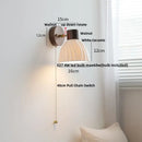 GobekUsa LED Wall Light Fixture Modern Nordic Rotating Reading Lamp White Ceramic Wood