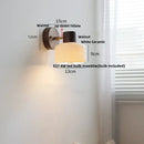 GobekUsa LED Wall Light Fixture Modern Nordic Rotating Reading Lamp White Ceramic Wood
