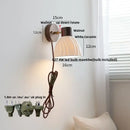 GobekUsa LED Wall Light Fixture Modern Nordic Rotating Reading Lamp White Ceramic Wood