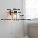 GobekUsa LED Wall Light Fixture Modern Nordic Rotating Reading Lamp White Ceramic Wood