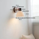 GobekUsa LED Wall Light Fixture Modern Nordic Rotating Reading Lamp White Ceramic Wood