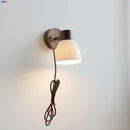 GobekUsa LED Wall Light Fixture Modern Nordic Rotating Reading Lamp White Ceramic Wood