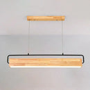 GobekUsa Modern Nordic Wood Island Pendant Light - Strip Design for Restaurants