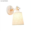 GobekUsa Modern Nordic Wall Lamp with Horn Shade and Wood Joint in Black/White - 1-Light Sconce
