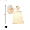GobekUsa Modern Nordic Wall Lamp with Horn Shade and Wood Joint in Black/White - 1-Light Sconce