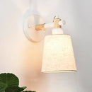 GobekUsa Modern Nordic Wall Lamp with Horn Shade and Wood Joint in Black/White - 1-Light Sconce