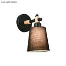 GobekUsa Modern Nordic Wall Lamp with Horn Shade and Wood Joint in Black/White - 1-Light Sconce