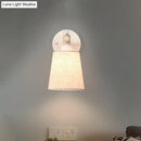 GobekUsa Modern Nordic Wall Lamp with Horn Shade and Wood Joint in Black/White - 1-Light Sconce