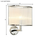 GobekUsa Modern Oblong Wall Sconce with Clear Crystal Shade - Silver Finish Bulb Lamp