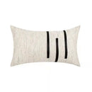 Modern off-white and gold black stripe jaquard cushion cover living room by Decorbites