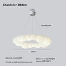 GobekUsa Cloud Pendant LED Chandelier for Living Dining Bedroom Ceiling Lamps