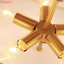 GobekUsa Copper Acrylic Ceiling Lights Modern Living Room Decor Bedroom Lamps