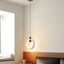 GobekUsa Adjustable LED Pendant Light - Nordic Modern Yellow Travertine Marble Wood Fixture