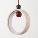 GobekUsa Adjustable LED Pendant Light - Nordic Modern Yellow Travertine Marble Wood Fixture