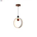 GobekUsa Adjustable LED Pendant Light - Nordic Modern Yellow Travertine Marble Wood Fixture