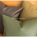 GobekUsa Geometric Faux Leather Throw Pillow Cover - Modern Luxury Pillowcase