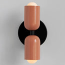 Modern olive green & terracotta cream double head wall lamps bedroom by Decorbites