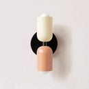 Modern olive green & terracotta cream double head wall lamps bedroom by Decorbites