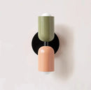 Modern olive green & terracotta cream double head wall lamps bedroom by Decorbites