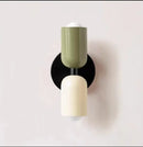Modern olive green & terracotta cream double head wall lamps bedroom by Decorbites