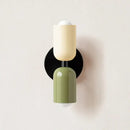Modern olive green & terracotta cream double head wall lamps bedroom by Decorbites