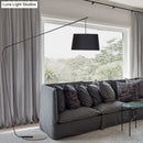 GobekUsa Modern Black Metal Floor Lamp with Unique Linear Capsule Arch Design for Living Room