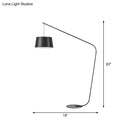 GobekUsa Modern Black Metal Floor Lamp with Unique Linear Capsule Arch Design for Living Room