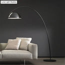 GobekUsa Modern Black Metal Floor Lamp with Unique Linear Capsule Arch Design for Living Room