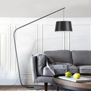 GobekUsa Modern Black Metal Floor Lamp with Unique Linear Capsule Arch Design for Living Room