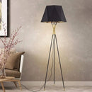 GobekUsa Modern Black Metal Floor Lamp with Unique Linear Capsule Arch Design for Living Room