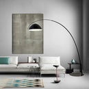GobekUsa Modern Black Metal Floor Lamp with Unique Linear Capsule Arch Design for Living Room